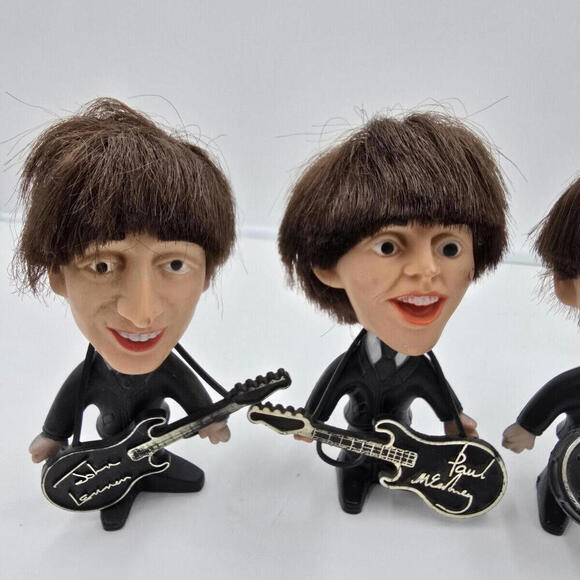 1964 Beatles Figurines with Instruments Remco Nems 4.5" Lot of 3 - Picture 5 of 15